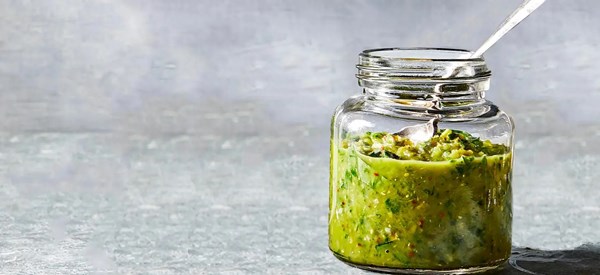 Spanish-style olive-herb sauce 
