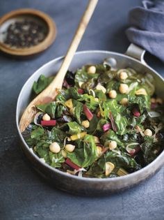 Spanish-style Swiss chard with chickpeas