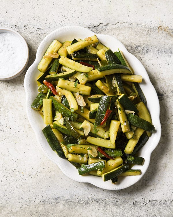 Spanish zucchini with garlic and sherry vinegar