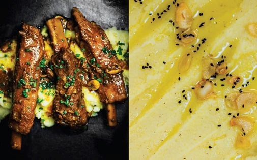 Spareribs in malt vinegar + mashed potatoes