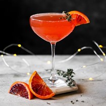 Sparkling blood orange cocktail