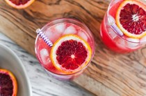 Sparkling blood orange margaritas