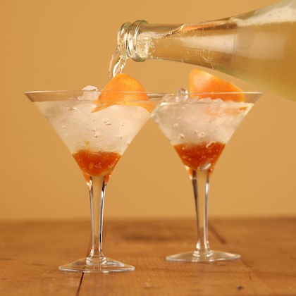 Sparkling Chardonnay cocktail with Seville marmalade
