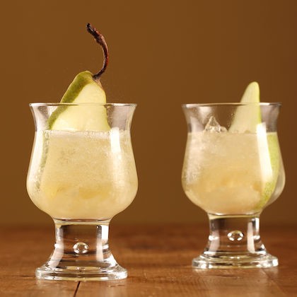 Sparkling Chardonnay, orange blossom & pear mocktail