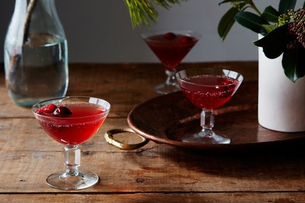Sparkling cranberry gin punch