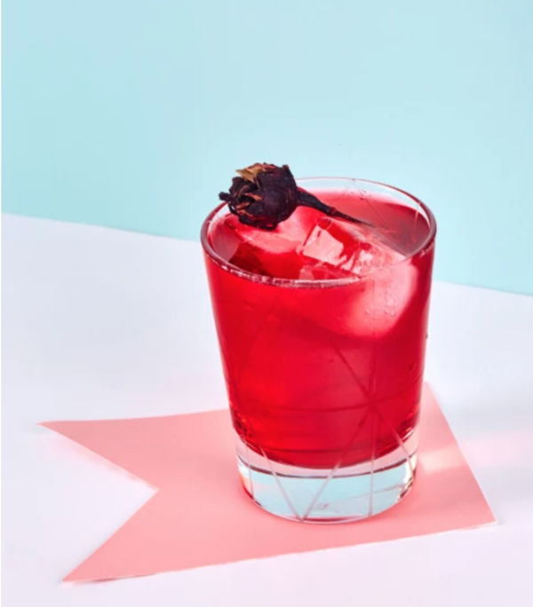 Sparkling hibiscus mocktail 
