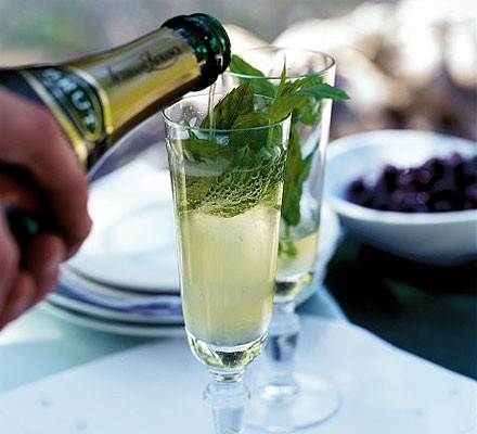 Sparkling mint and lemon juleps
