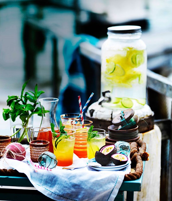 Sparkling passionfruit cordial