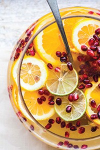 Sparkling pomegranate punch