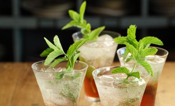 Sparkling ruby Cabernet spritzer