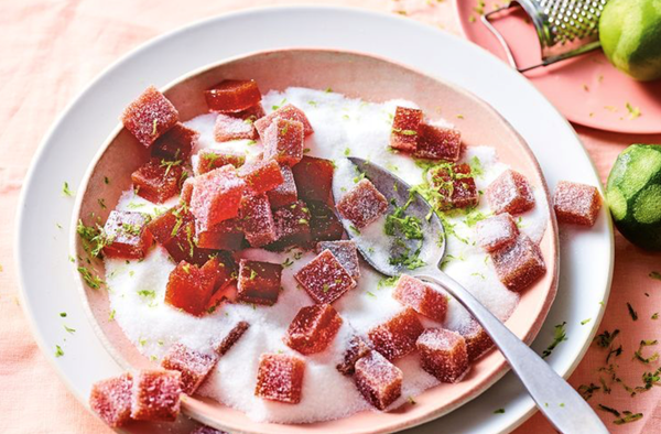 Sparkling wine and strawberry jelly