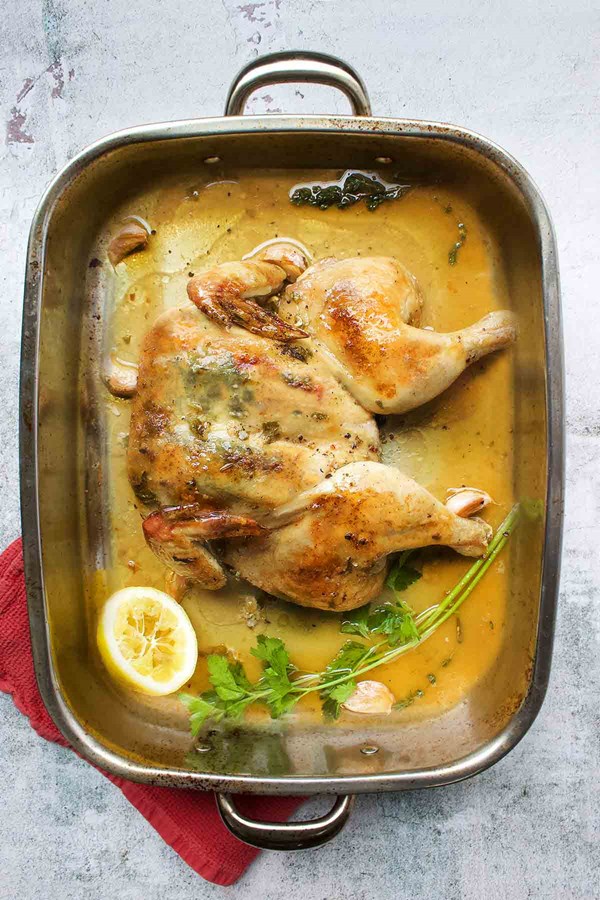 Spatchcock roast chicken