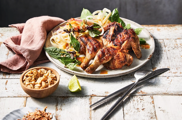 Spatchcock with green papaya noodle salad