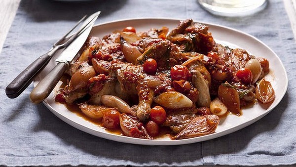 Spatchcock with spicy escabeche dressing