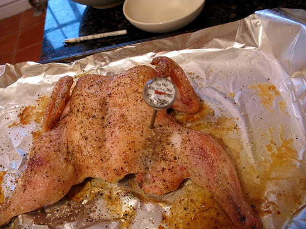 Spatchcocked chicken