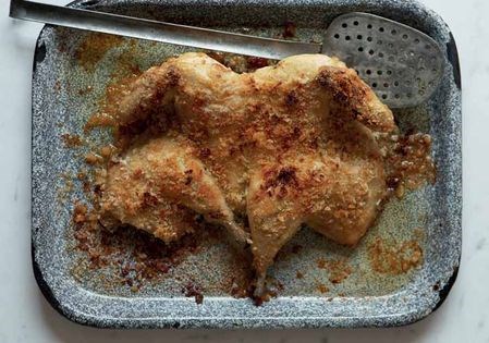 Spatchcocked chicken (Poulet fermier à la crapaudine)