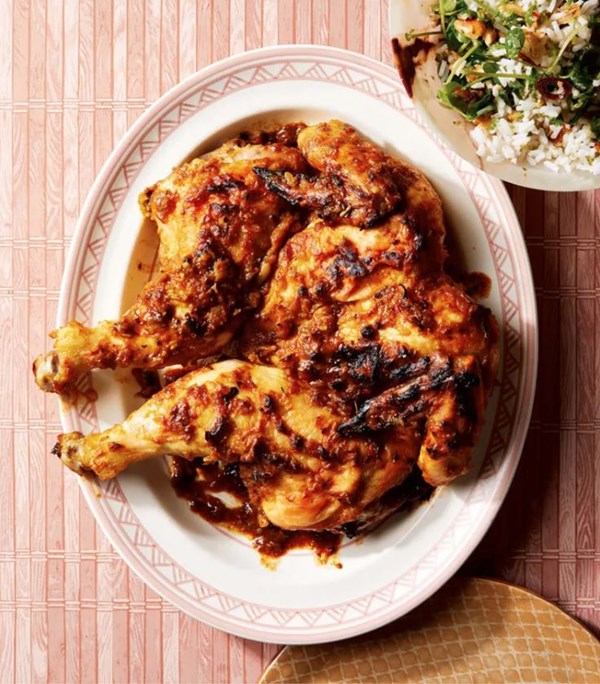Spatchcocked lime pickle roasted chicken