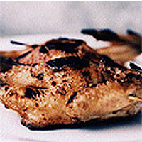 Spatchcocked poussin with sweet chilli glaze