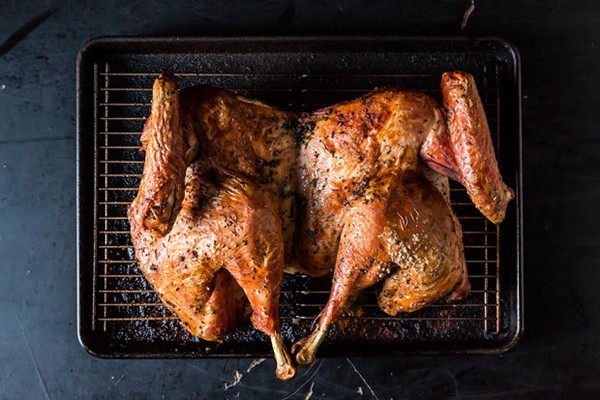 Spatchcocked roast turkey
