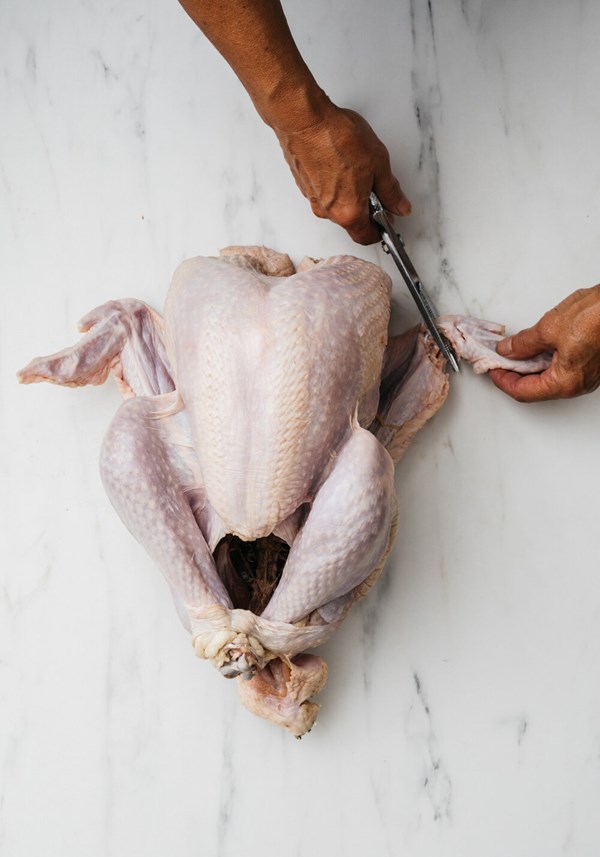 Spatchcocked turkey