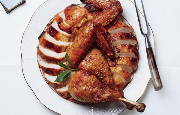 Spatchcocked turkey with anise and orange
