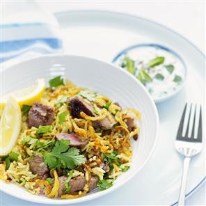 Speedy barbecued lamb biryani