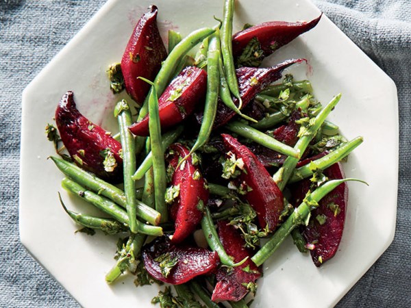 Speedy beet and bean salad with herb vinaigrette