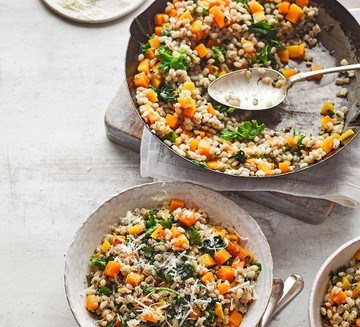 Speedy butternut squash barley 'risotto'