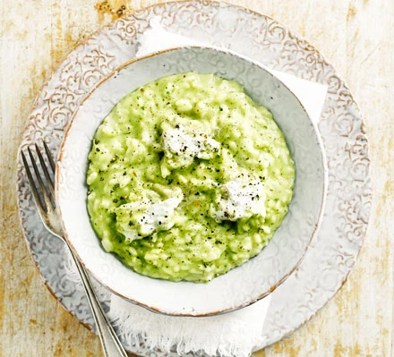 Speedy pesto & goat's cheese risotto