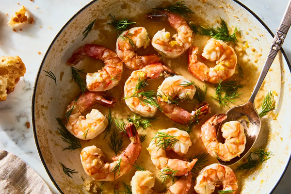 Speedy shrimp with horseradish butter