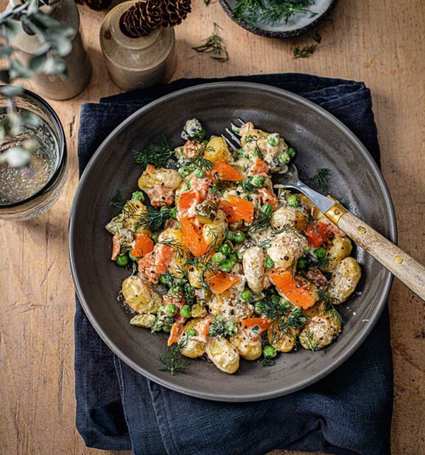 Speedy smoked salmon gnocchi