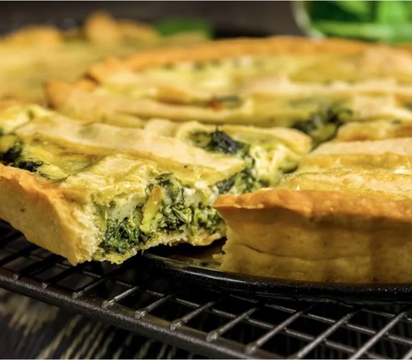 Speedy spinach quiche