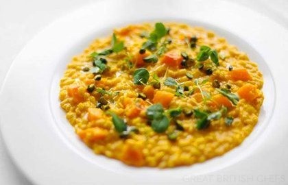 Spelt, barley and squash risotto