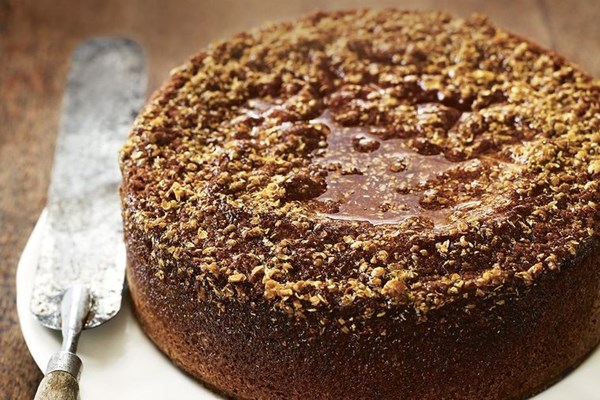 Spelt honey cake with coriander & orange syrup