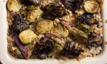 Spelt, sprout, and artichoke bake