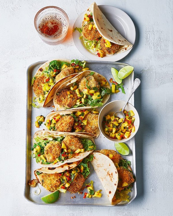 Spice and smoke fishcake tacos