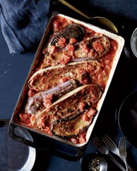 Spice-braised gingered eggplant with mint yogurt