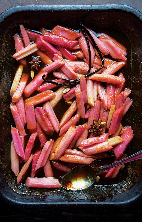 Spice-braised rhubarb