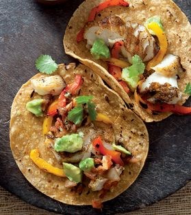 Spice-crusted fish tacos