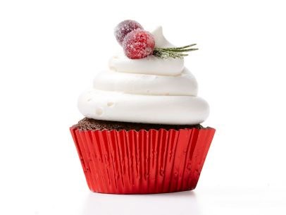 Spice cupcakes with sugared cranberries