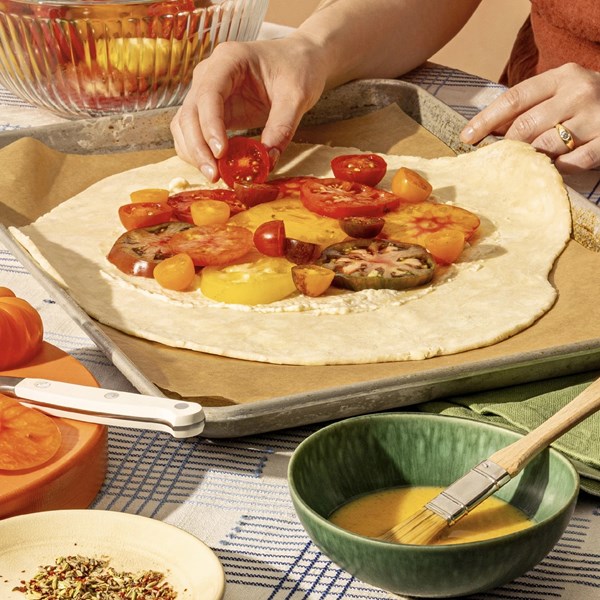 Spice-dusted heirloom tomato galette