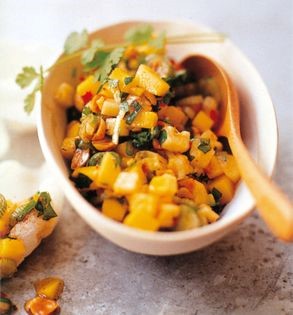Spice Islands fruit salsa with peanuts