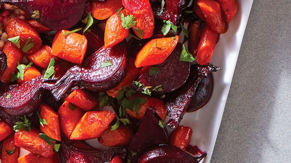Spice-roasted beets and carrots