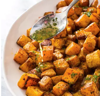 Spice-roasted butternut squash with honey-lime butter