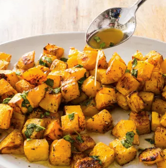 Spice-roasted butternut squash with honey-orange butter