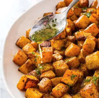 Spice-roasted butternut squash with honey-lime butter