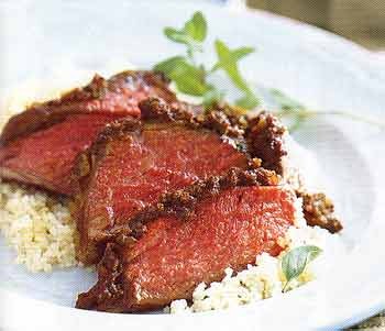 Spice-rubbed butterflied leg of lamb