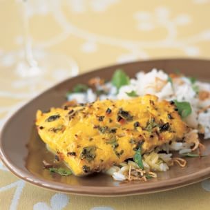 Spice-rubbed snapper with lime and cilantro