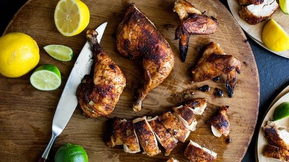Spice-rubbed spatchcocked chicken