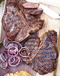 Spice-rubbed T-bone steaks